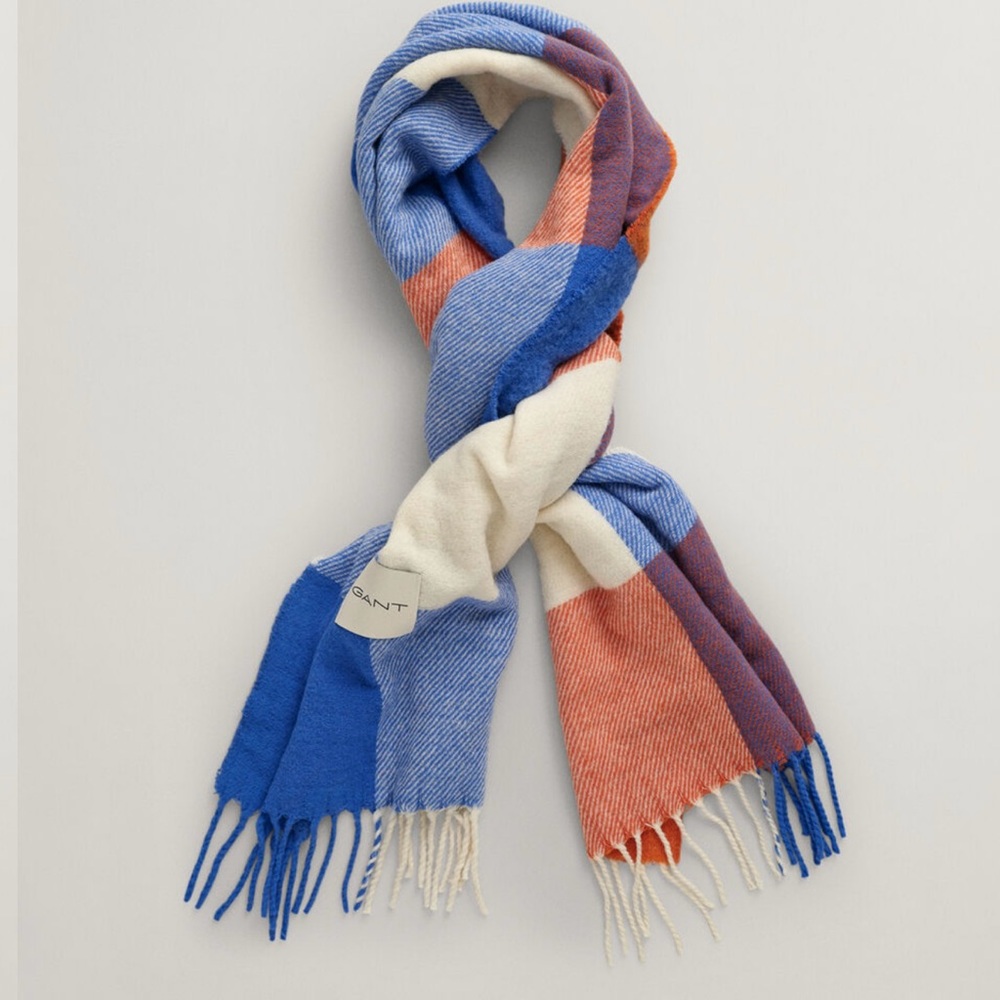Gant- Checked Woven Scarf- Fringed Edges- Brand new!!! One size! - Picture 2 of 6